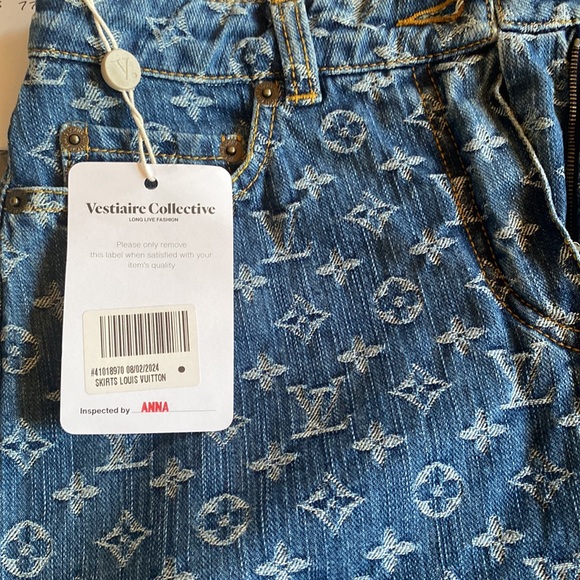 Louis Vuitton monogram denim Jean skirt size 38 - Picture 5 of 6